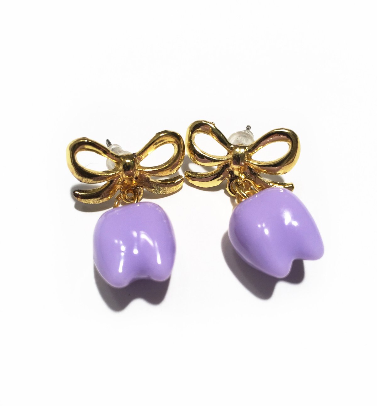 Image of Gold Bow Toothy earrings