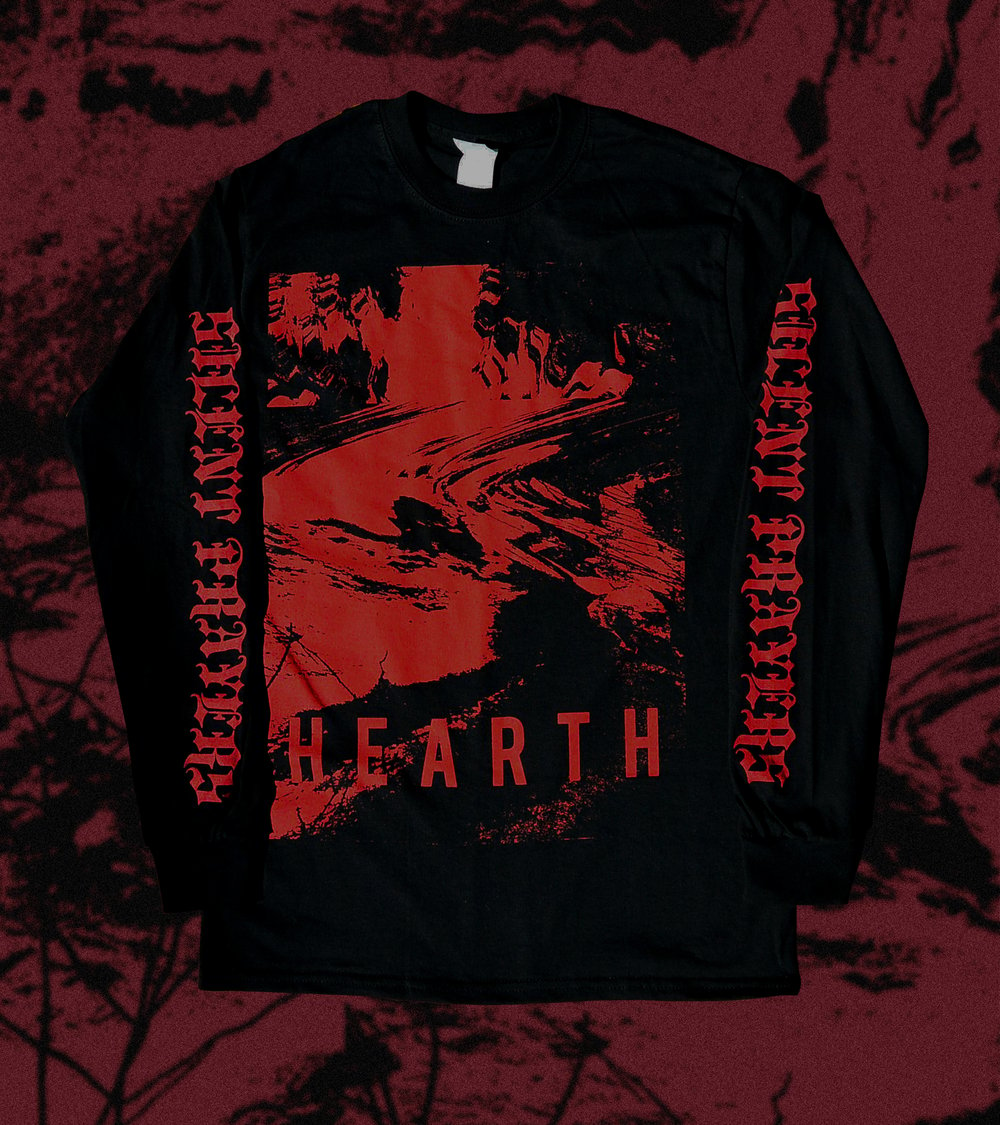 Image of Hearth's EP cover longsleeve tees