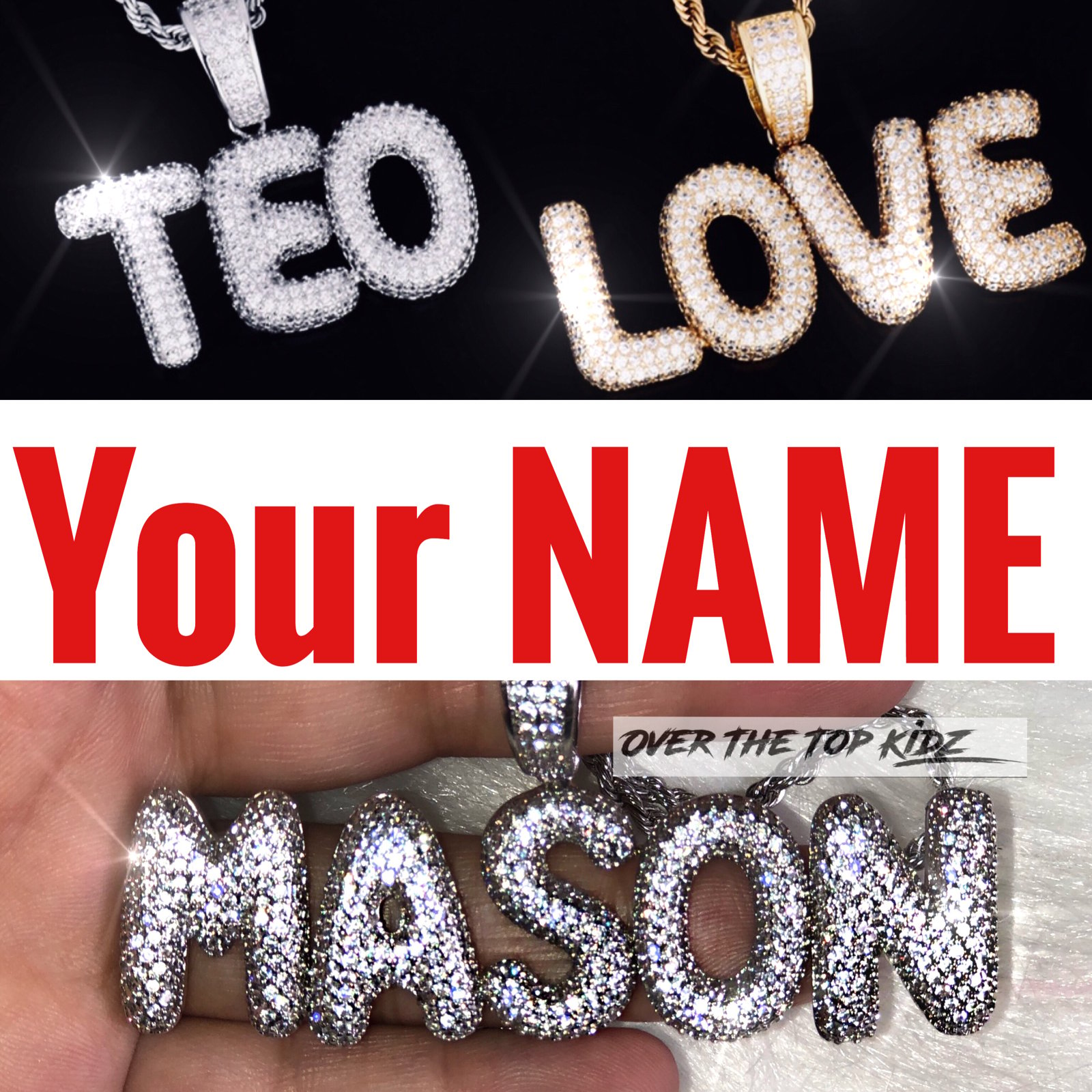 Custom name hot sale bubble chain