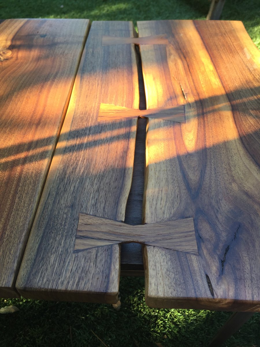 Image of Claro walnut triple bowtie side table