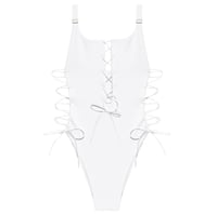 Image 1 of CRYSTAL WHITE LACED SWIMSUIT