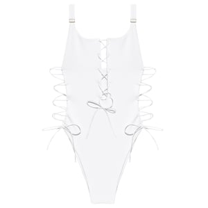 Image of CRYSTAL WHITE LACED SWIMSUIT