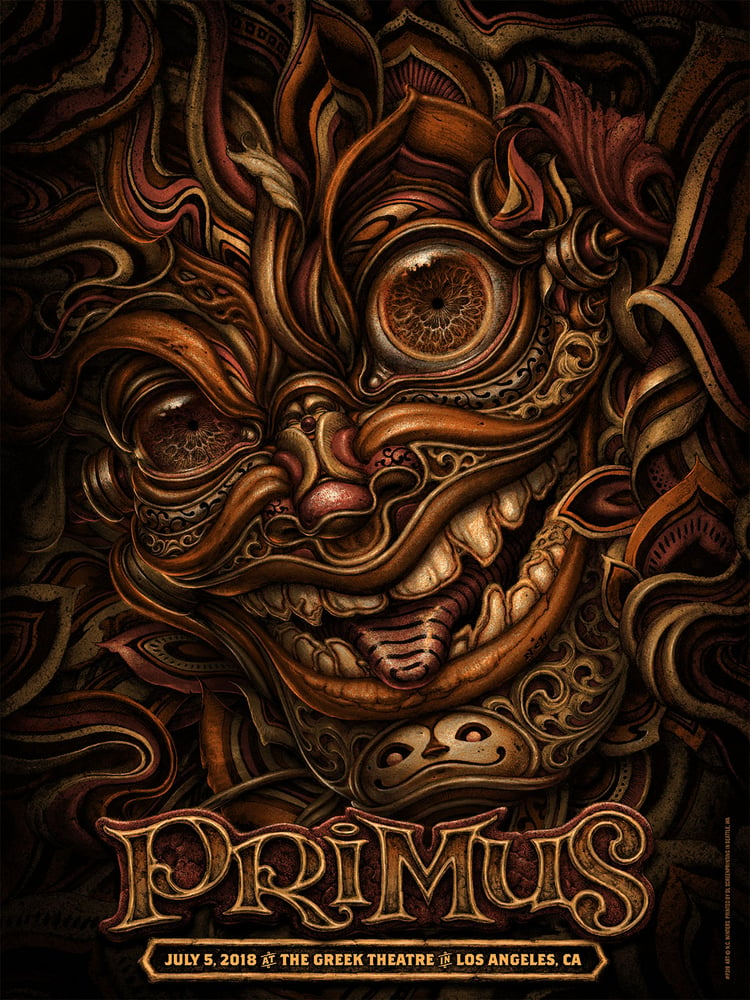 Image of PRIMUS Gig Poster: July 5, Greek Theatre in Los Angeles