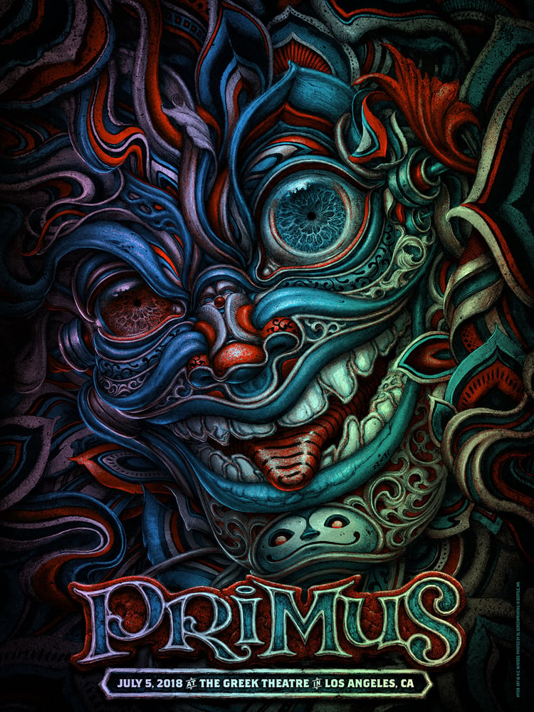 Image of PRIMUS Gig Poster: July 5, Greek Theatre in Los Angeles