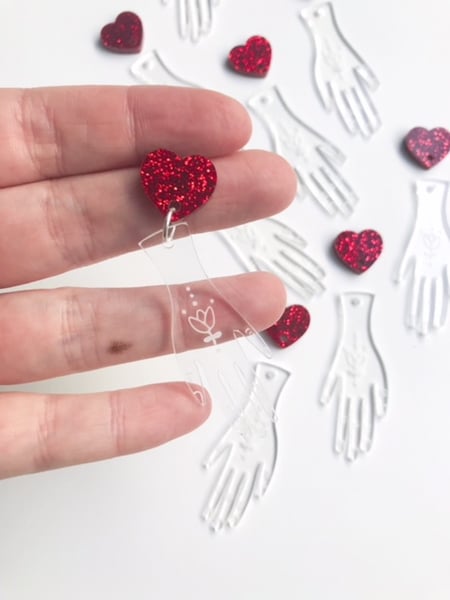 Image of Transparent Hand Earrings