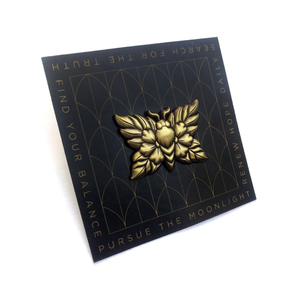 Image of Sculpted Brass Moth pin