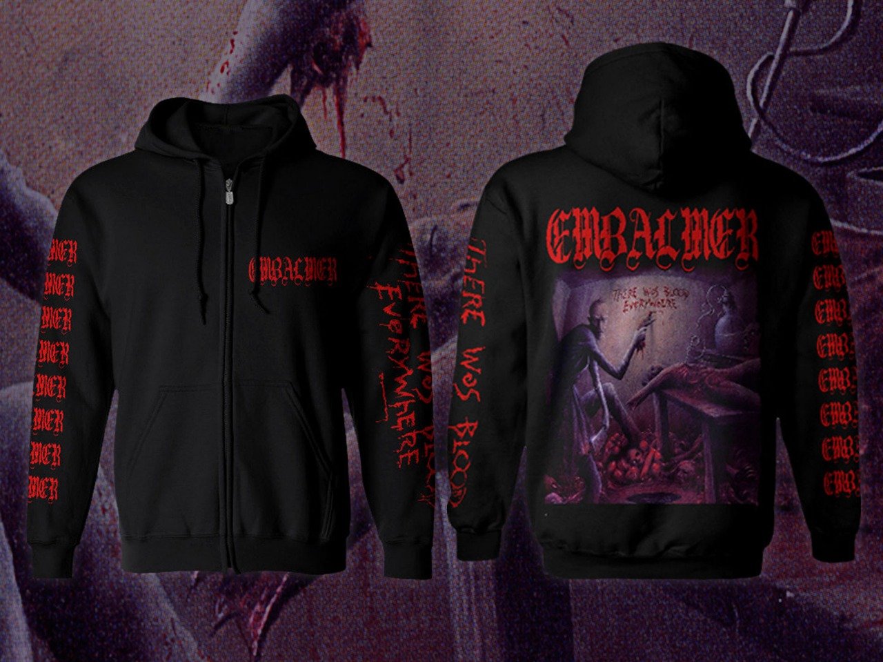 Image of EMBALMER - There Was Blood Everywhere Hoodie/Zip Hoodie