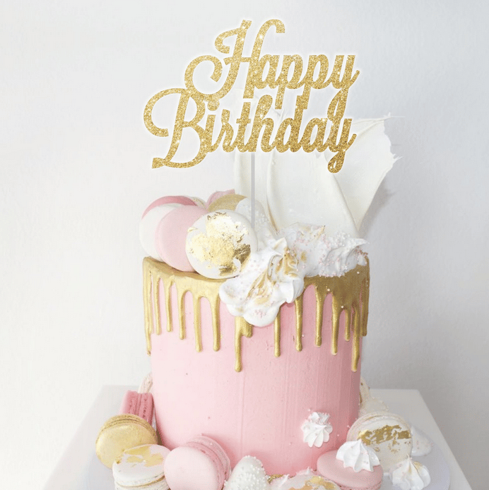 Happy Birthday Pretty Cake Topper Glitter Card – LissieLou