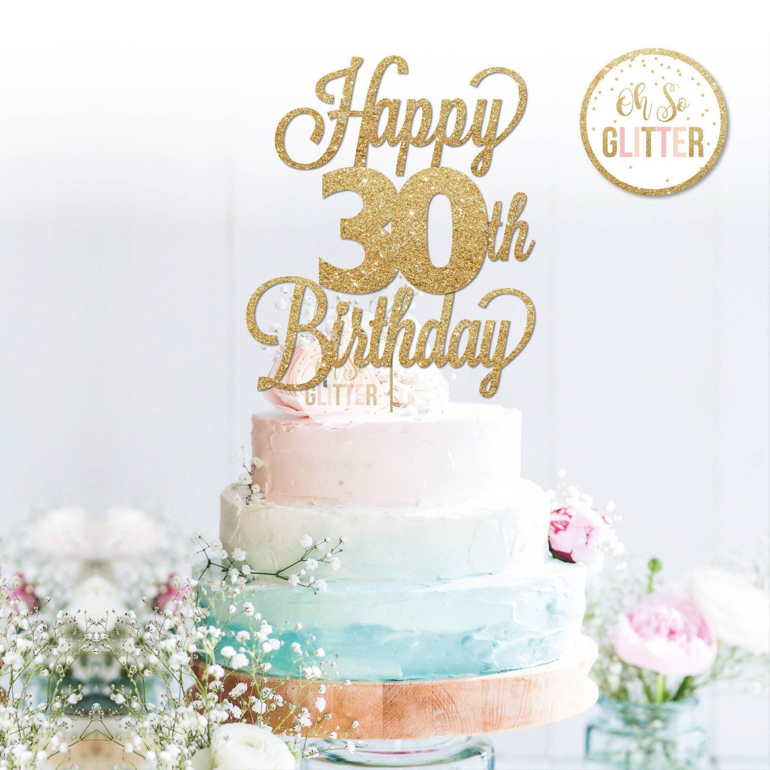 Happy 30th Birthday Cake Topper