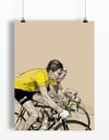 Anquetil in Yellow print A4 - By Jason Marson