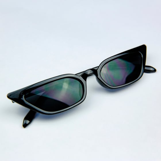 Image of Koneko Cat Eye Black Sunglasses