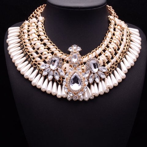 Image of White and gold necklace