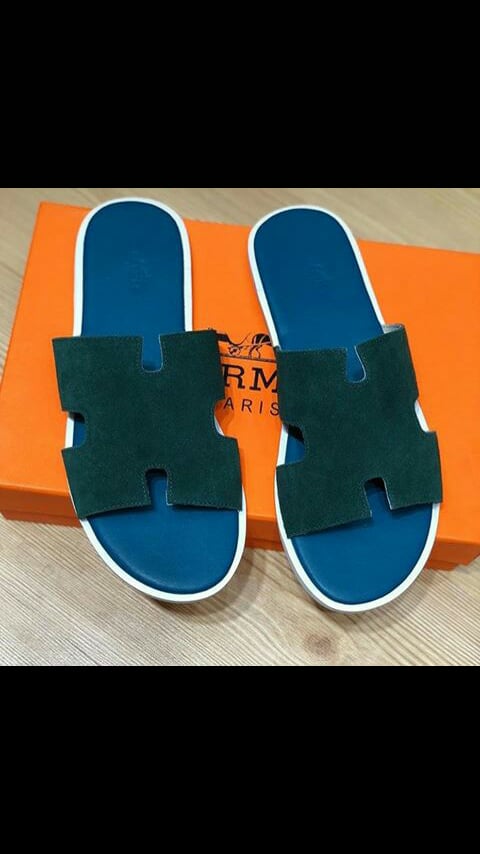hermes slippers blue