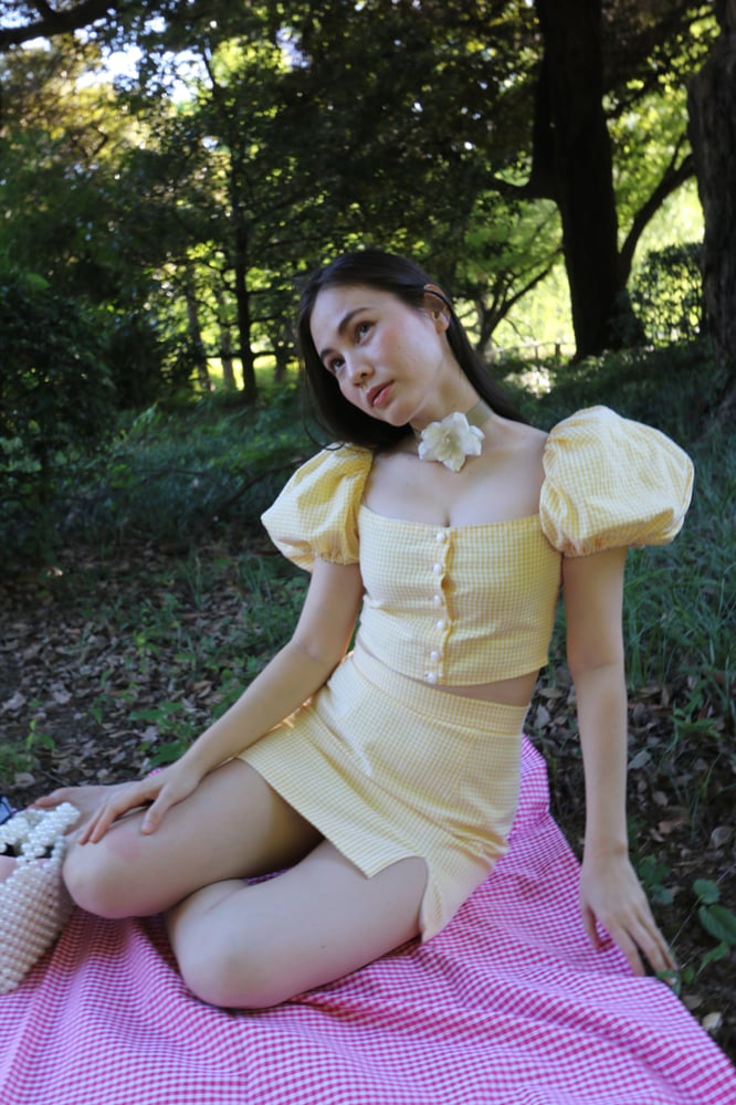 Image of Emma Set in Yellow Gingham