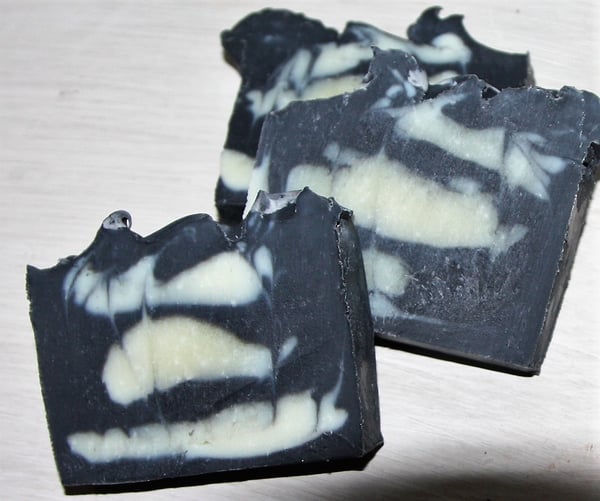 Image of Pore cleansing Acne blackhead removal, balance and detox activated charcoal soap bar with clays