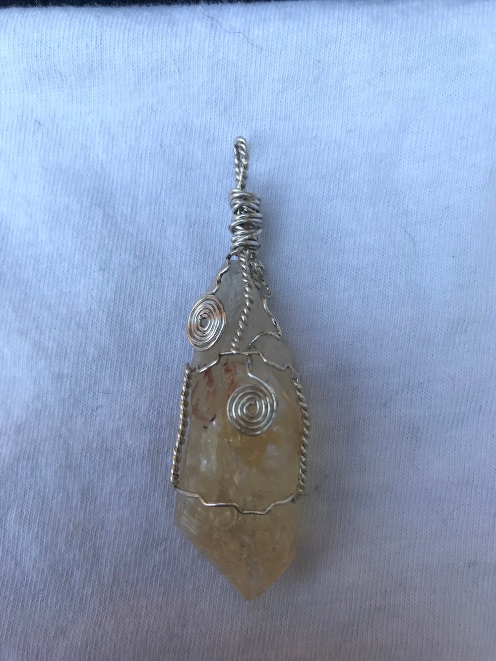 Image of Wire Wrapped Citrine (raw cut) Necklace