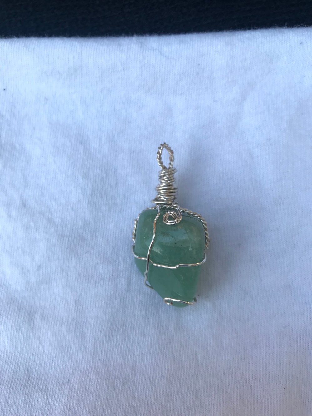 Image of Wire Wrapped Aventurine Stone Necklace