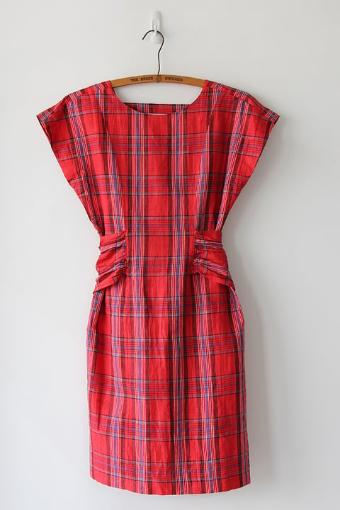 Image of SOLD Plaid Backless Wonder Dress