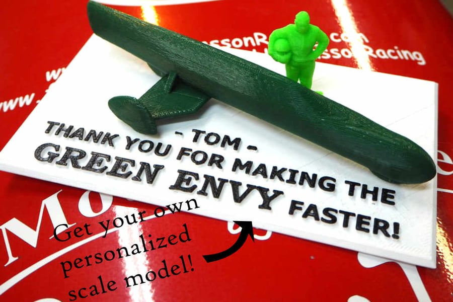 Image of Level 5: Your name on the Green Envy + personalized 3D printed scale model!