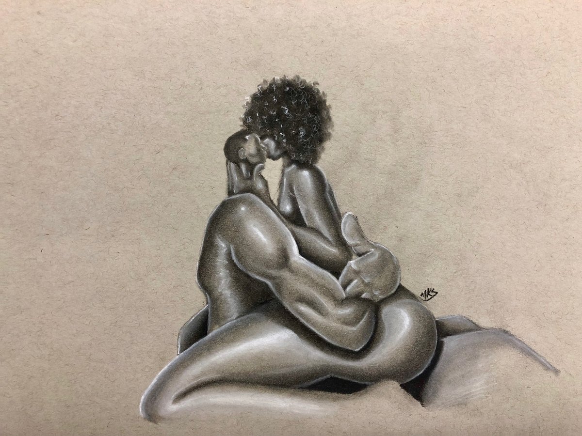 Image of “Boo’d Up” (Charcoal Drawing)