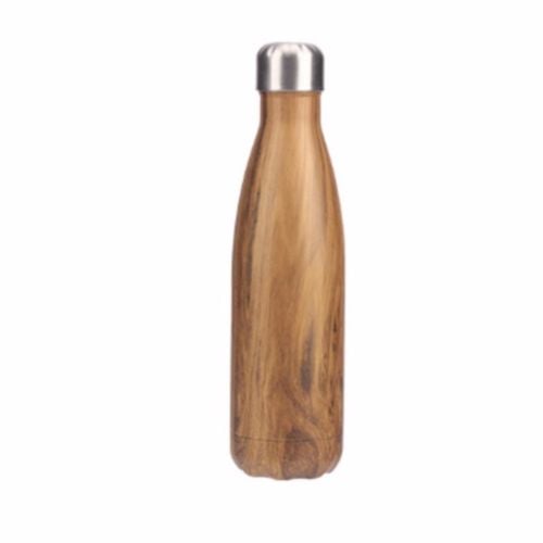 Image of Stainless Steel Insulated Thermo Bottle - Wood Grain