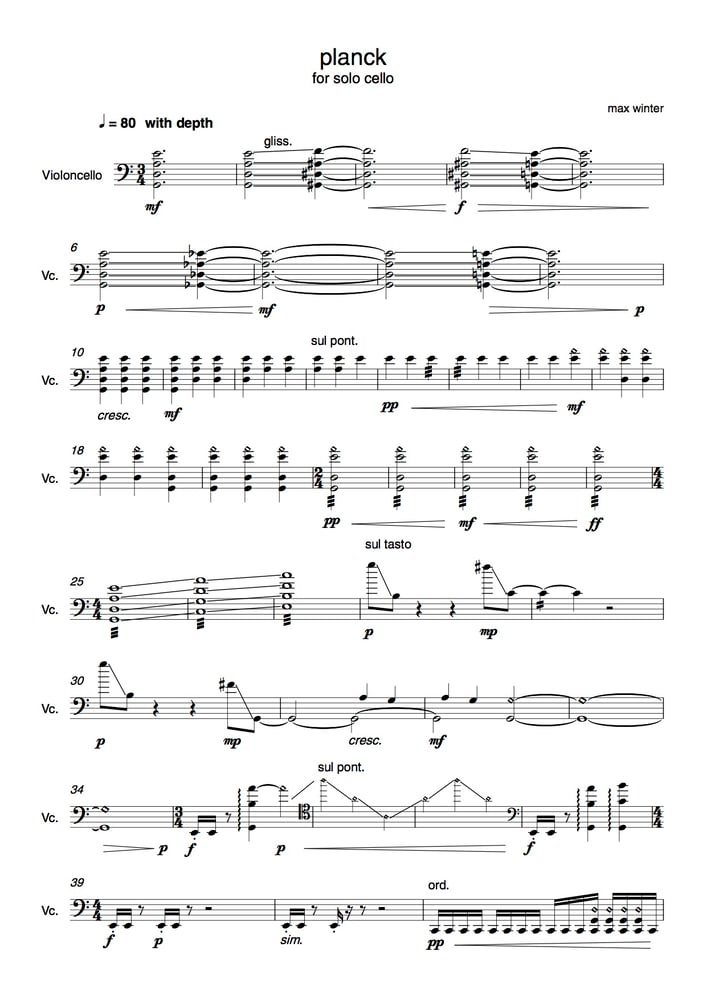 Image of Planck - For Solo Cello