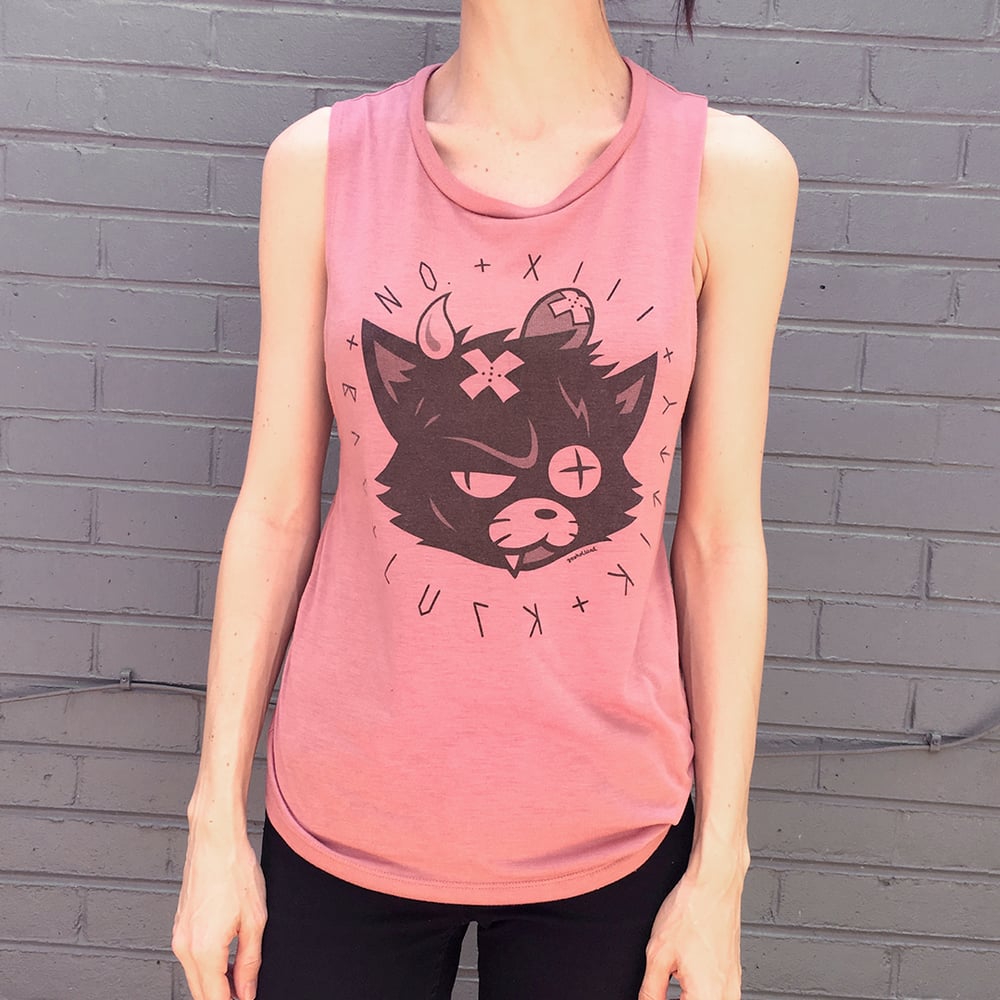 Image of LAST ONE! BAD LUCK KITTY WOMEN'S MUSCLE TANK