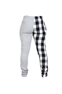 Image 2 of NNE Black/White Plaid Sweat Pants