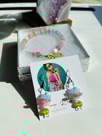 Image 1 of Lily Earrings and Rainbow Bracelet 