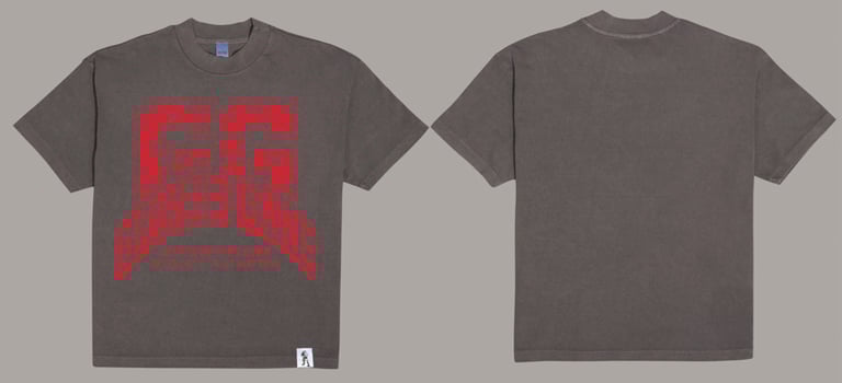 GLOVES GANG HEAVYWEIGHT OVERSIZED TEE (GRAY/RED)