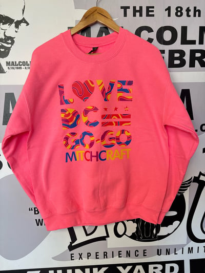 Image of LOVE DC GOGO "Swirl" Hot Pink Crewneck Sweatshirt