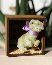 Image 1 of Pipe cleaner T-Rex with wooden modular display