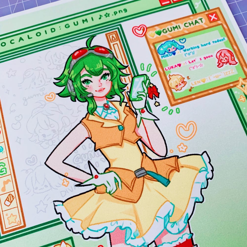 Image of Gumi Vocaloid Art Print A4