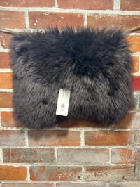 Image 2 of Sheepskin DARK BROWN Wool Leather Shearling Pieces in Rectangle Natural Shapes