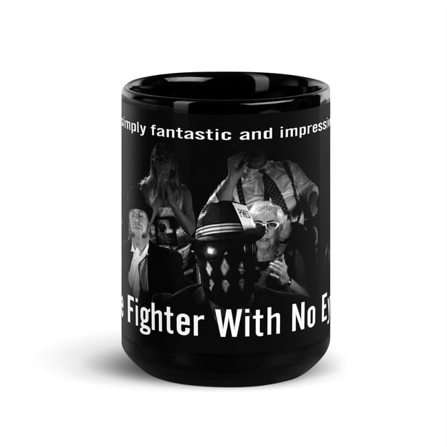Fighter With No Eyes-Audience-Black Glossy Mug