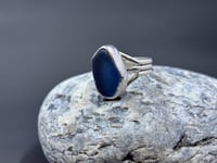 Image 1 of RARE! Cobalt Blue Lake Superior Beach Glass Ring (size 12.5) 