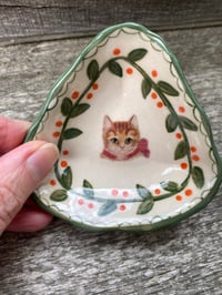 Image 1 of Red Ribbon,  Cat Trinket Dish 