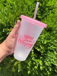 Image 1 of Plastic Tumbler w/ lid