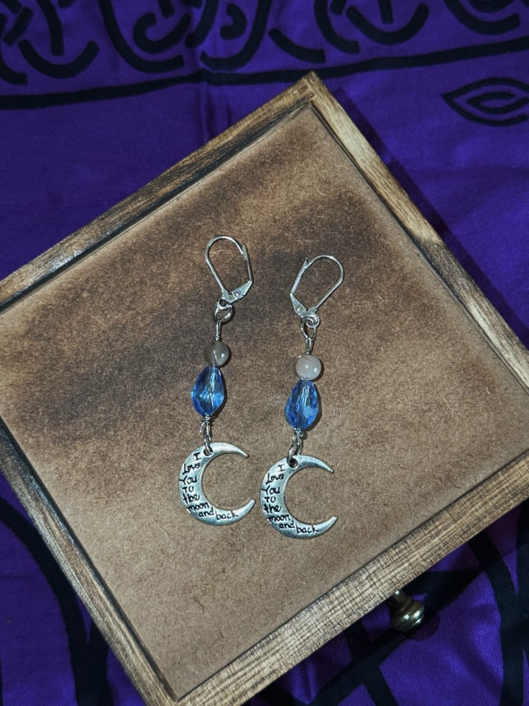 Image of "to the Moon and Back" Moonstone Earrings