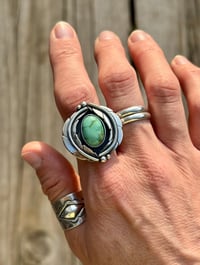 Image 1 of Verde Valley Double Leaf Ring with Hand-Stamped Band