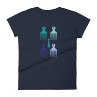 Image 3 of Afro Picks Formation Women's Tee - Blues & Greens