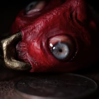 Image 3 of Egg of the King bleeding eyes pendant, adjustable cord, OOAK,