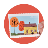 Miksch House Fall Postcard Sticker