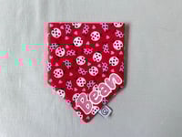 Image 1 of Personalised Red Ladybird Valentine Dog Bandana - Handmade 100% Cotton