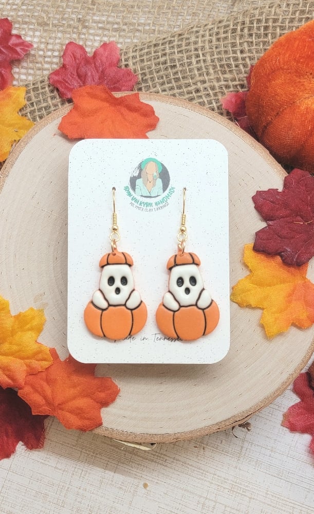 Image of Ghost Pumpkin Dangles