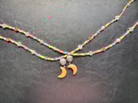 Image 3 of Find El Dorado Glass Beaded Necklace with Semi Precious Charm