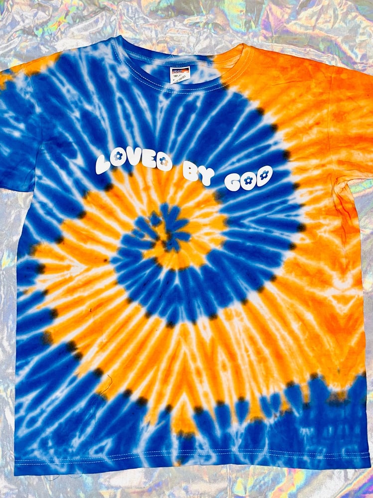 Image of “LOVE BY GOD” BLUE & ORANGE  T-SHIRT