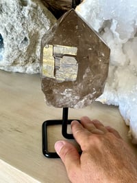 Image 25 of Golden Rutile Smoky Quartz Natural Point On Stand #2664
