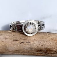 Image 5 of Handmade Sterling Silver Moonstone Moon Ring 