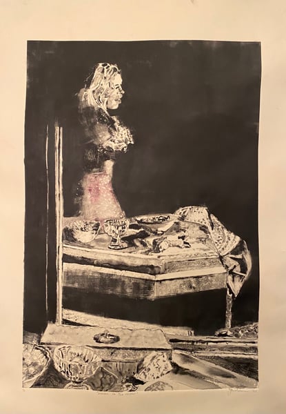 Image of ‘Woman in Mirror’ monotype 